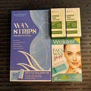 Skincare Bundle: 2 Green Tea Mask Sticks & 2 Packages of Wax Strips (NWT)
